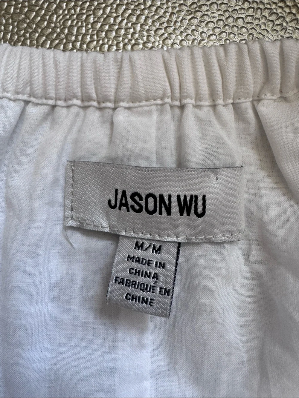 Jason Wu Quiet luxury White 100%Cotton Maxi Skirt Size M Elastic Waist